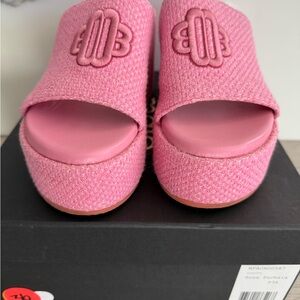Maje Pink Wedge Sandals